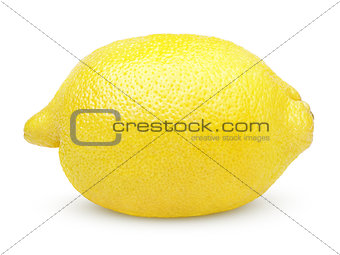 Single lemon on white