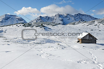 Dolomites under snow