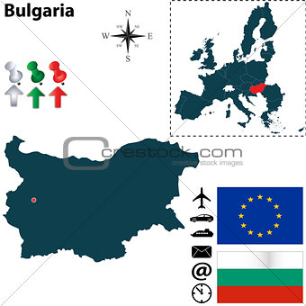Map of Bulgaria with European Union