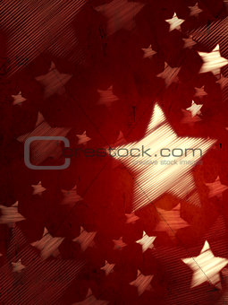 abstract red background with striped stars, vertical