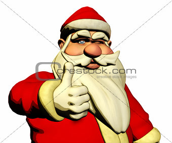 Santa Claus is wishing Good luck and wink