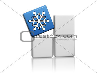 blue cube with snowflake symbol on boxes