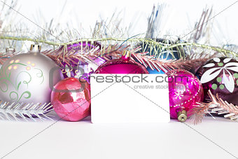 Arrangement of Christmas tree decorations