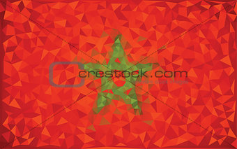 Flag Morocco grunge mosaic geometric pattern banner triangle vector.