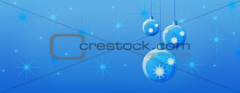 Blue Christmas ball panorama 