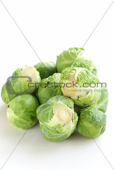 fresh raw organic green brussel sprouts