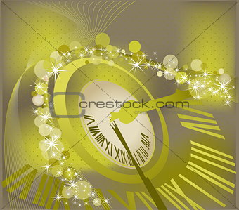 Happy New Year  background  with clock
