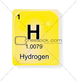 Hydrogen, chemical element with atomic number, symbol and weight