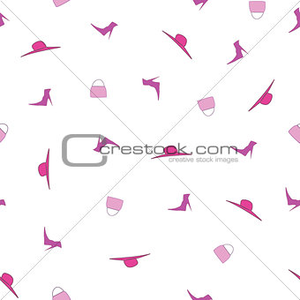 Vector seamless pattern with feminine things