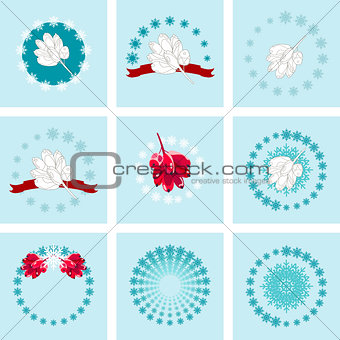 backgrounds with barberry and snowflakes