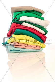 Pile of shirts isolated