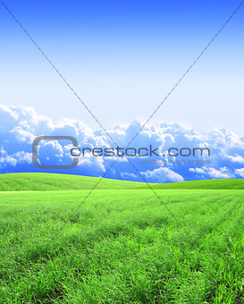 Beautiful landscape with green hills