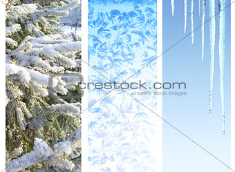 Set of winter banners