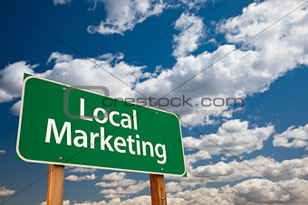 Local Marketing Green Road Sign Over Sky