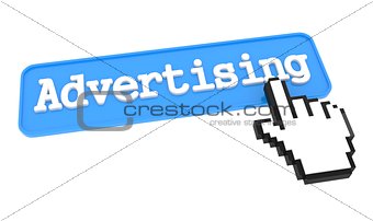 Advertising Button with Hand Cursor.