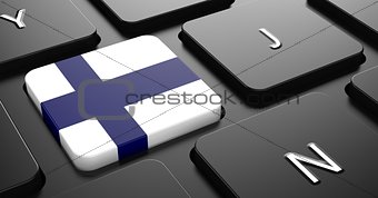 Finland - Flag on Button of Black Keyboard.