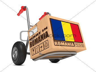 Made in Romania - Cardboard Box on Hand Truck.