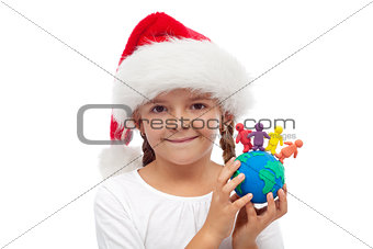 A world of happy christmas people concept