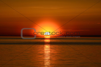 Sunset on lake Peipus