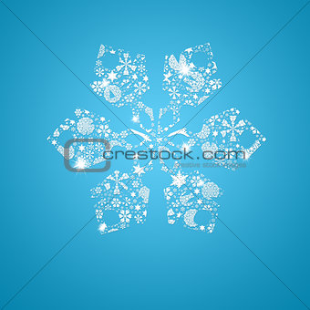 Silhouette snowflakes. Christmas card