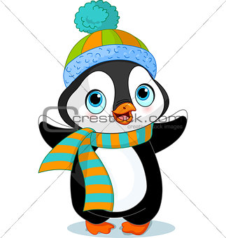 Cute winter penguin 