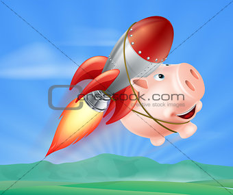 Flying Rocket Piggy Bank