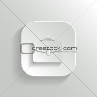Briefcase icon - vector white app button with shadow