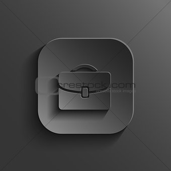Briefcase icon - vector black app button with shadow