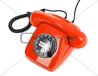 classic red dial phone 