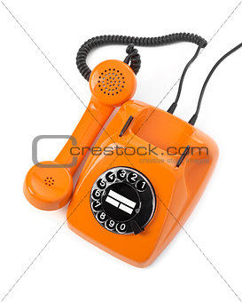orange rotary phone