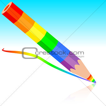  rainbow pencil , vector illustration.