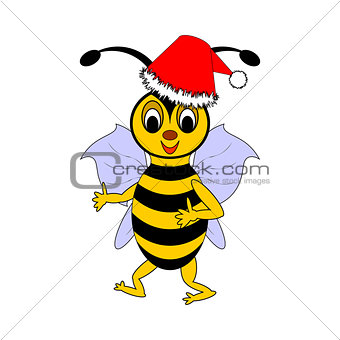 A funny Christmas cartoon bee