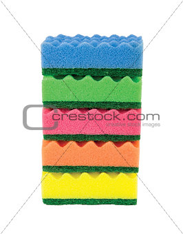 Sponges for cleaning, isolated on white background