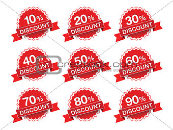 Discount percent sticker price tag. Vector illustration.