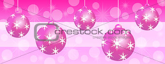 Pink Christmas panoramic background 