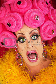 Screaming Drag Queen Close up