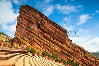 Famous Red Rocks Amphitheater near  Denver