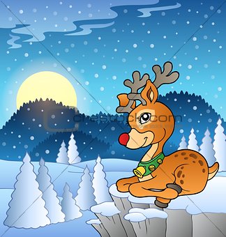 Scene with Christmas deer 2