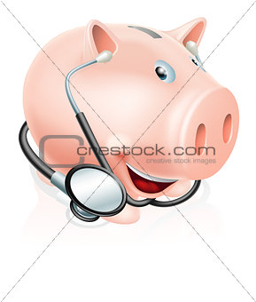 Happy healthy piggy bank