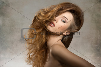 girl with fashion bushy hair-style 