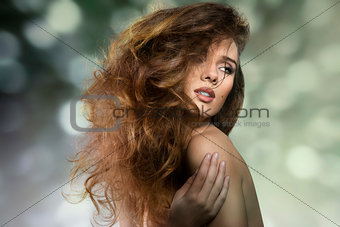 sexy girl with crazy hair-style 