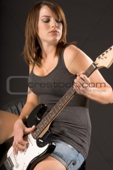 Girl with electric guitar