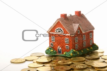 house and coins