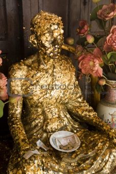 Buddha Covered with Gold Leaf