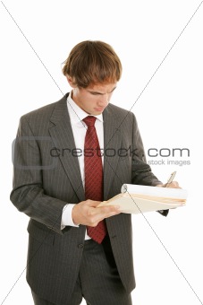 Young Businessman Concentration