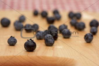 Blueberries on a Cutting Board