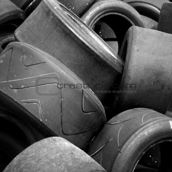 Used racing car tyres
