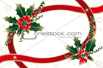 Holly decoration isolated on white