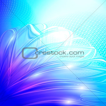 Abstract blue winter shiny background. 