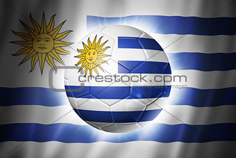 Soccer football ball with Uruguay flag